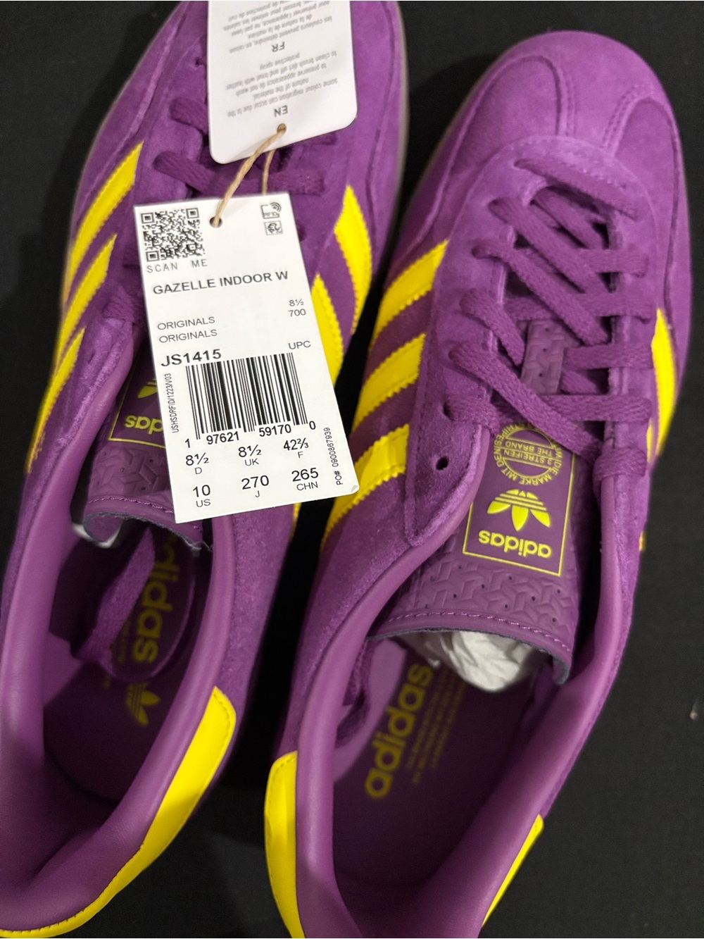 adidas Purple & Yellow Gazelle Indoor W Sneakers